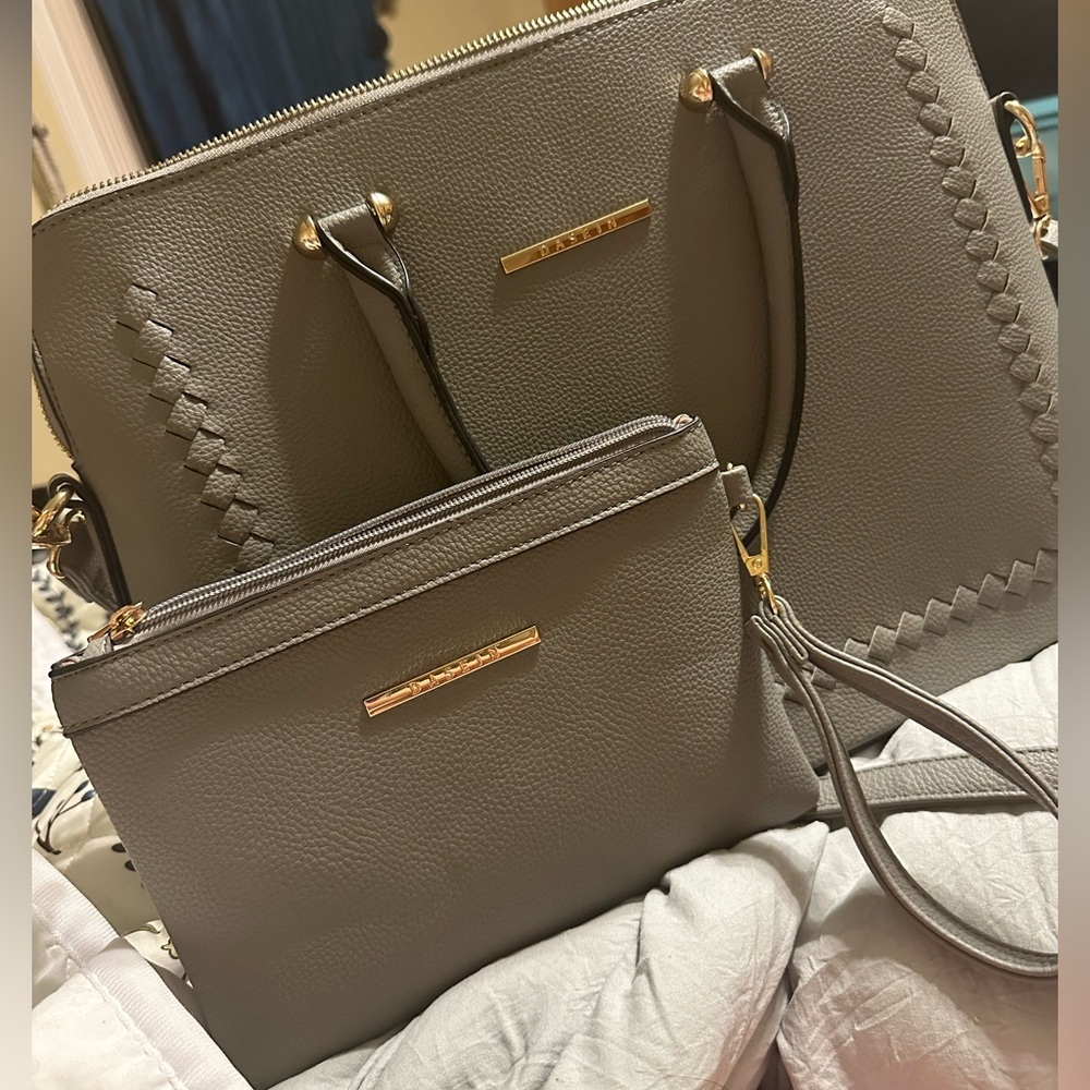 Dasein Work Tote Crossbody and Wristlet